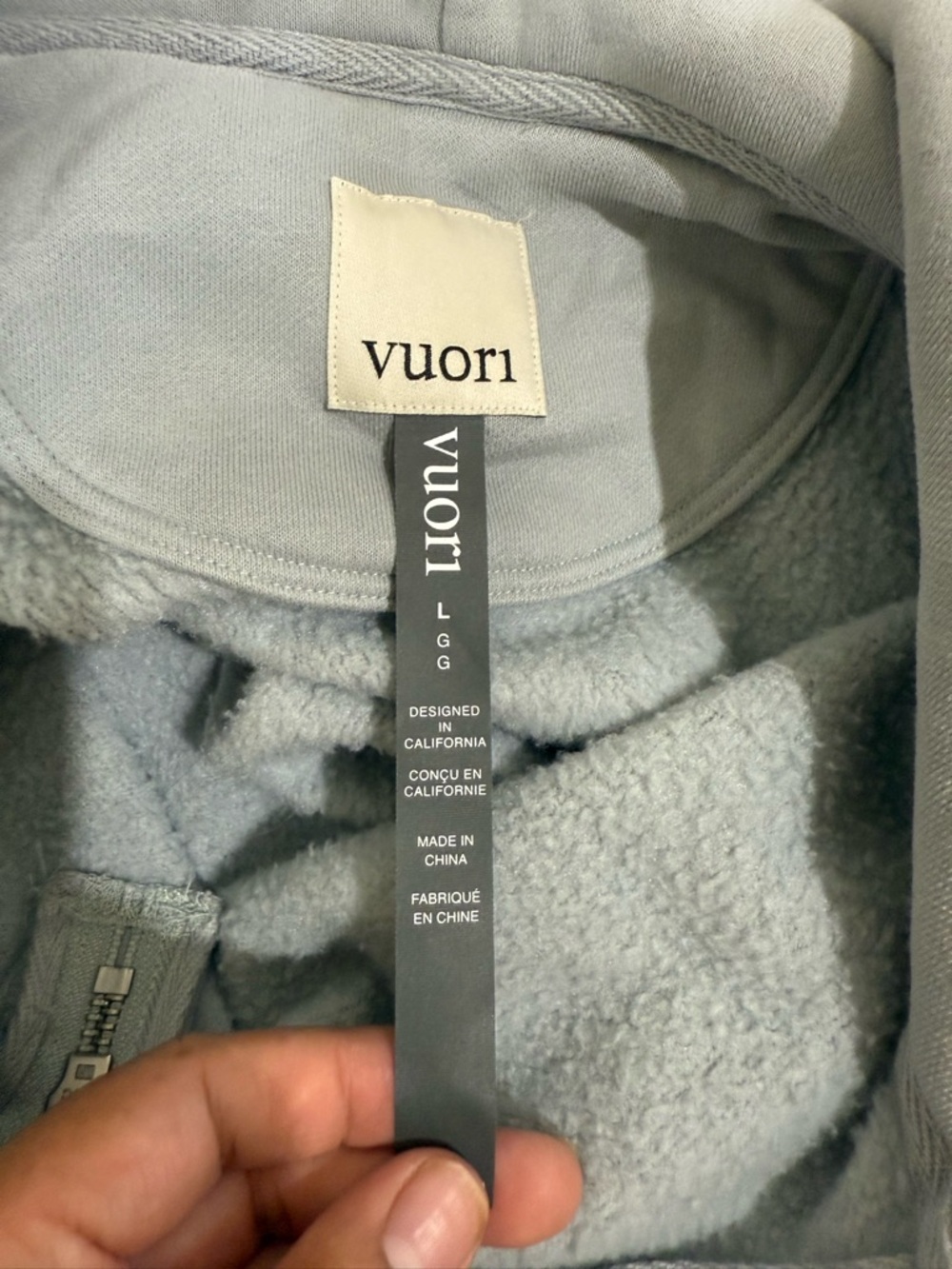 Vuori Light Gray Half-Zip Hoodie Sweater - Picture 4 of 7